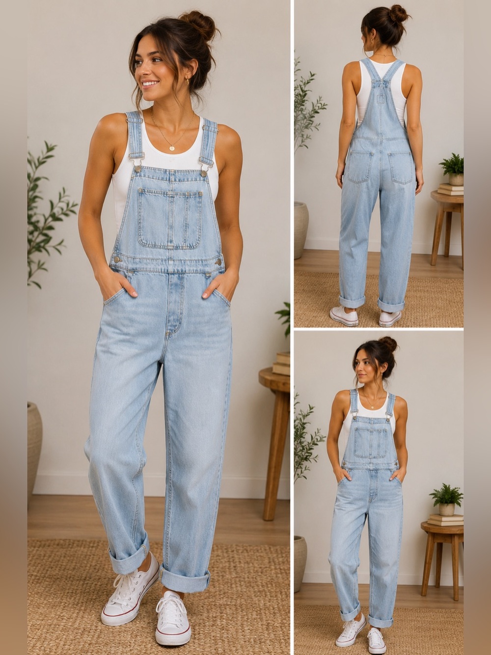 GAP Denim Overalls Women’s Medium Light Wash 100% Cotton Adjustable Bib